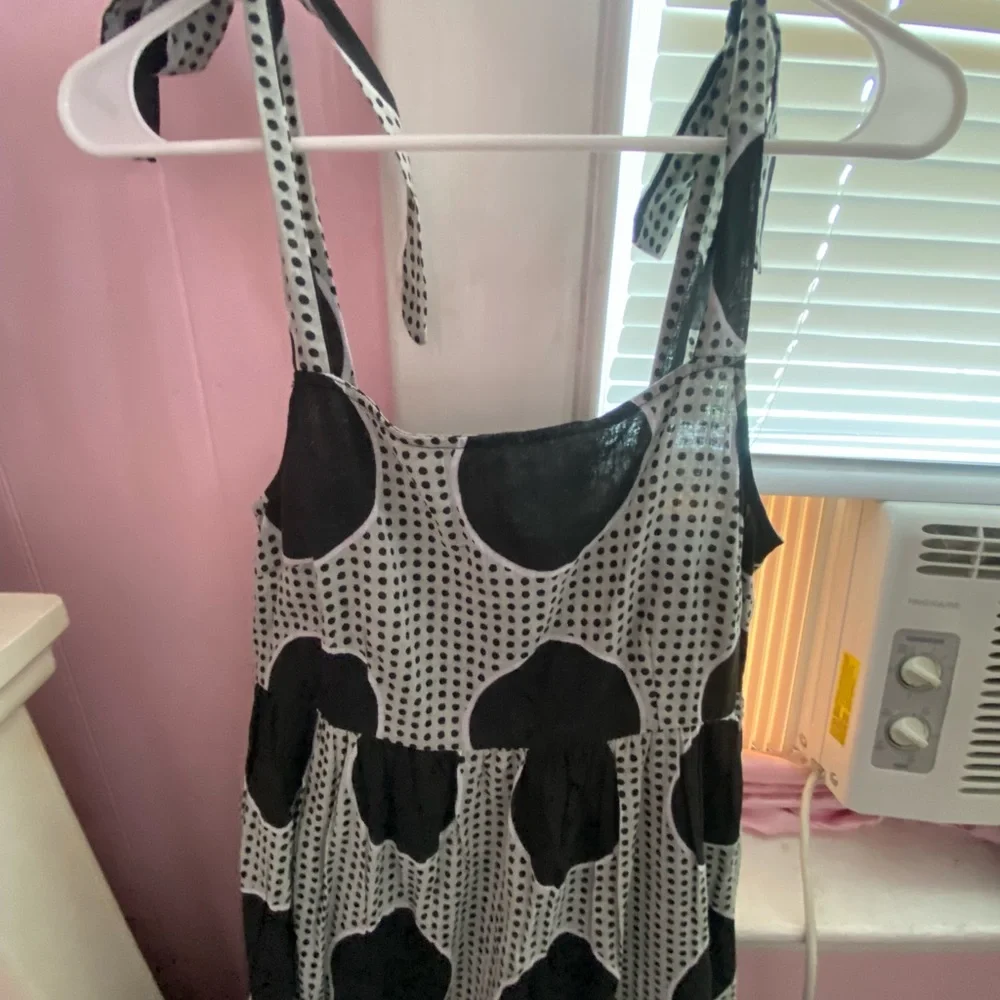 Carly Jean Los Angeles Black and White Polka Dot Maxi Dress - Picture 8 of 9